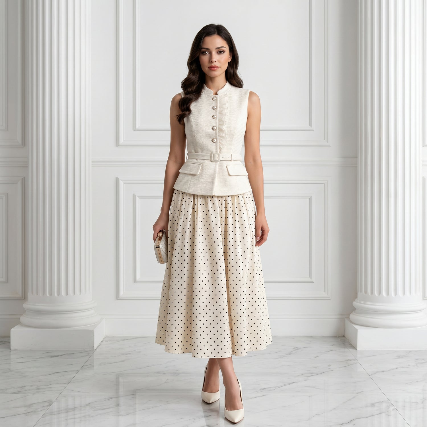 POLARIA Polka Dot Dress