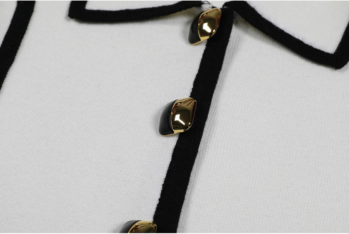 Marvière Knitted Patchwork Cardigan & Straight Pants Set - Lu Di Lusso