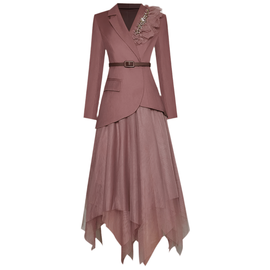 Navyra Elegant blazer and skirt set. - Lu Di Lusso