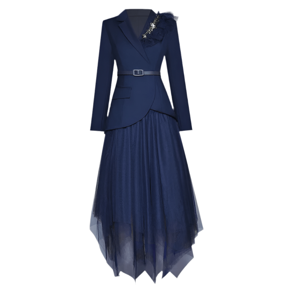 Navyra Elegant blazer and skirt set. - Lu Di Lusso