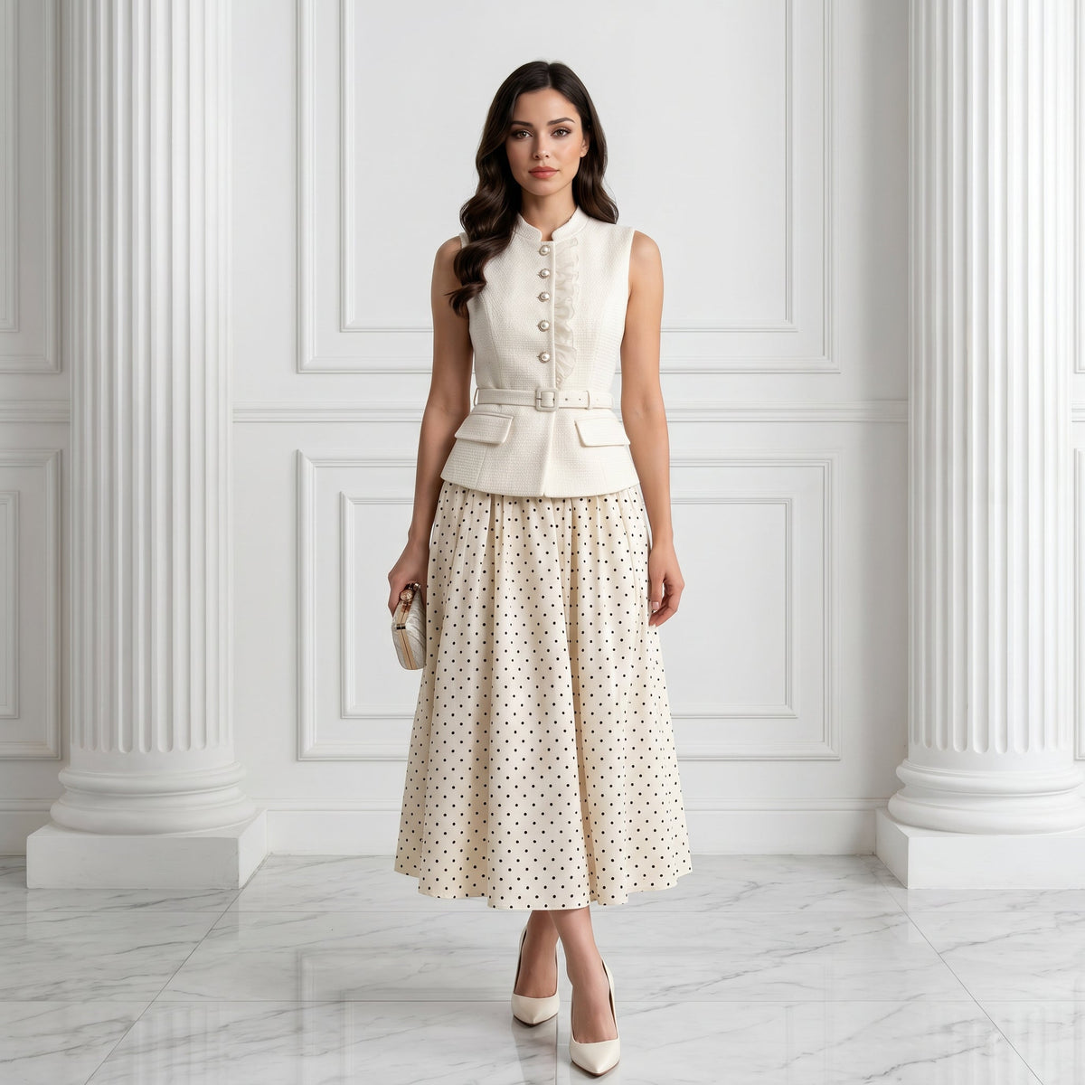 POLARIA Polka Dot Dress - Lu Di Lusso