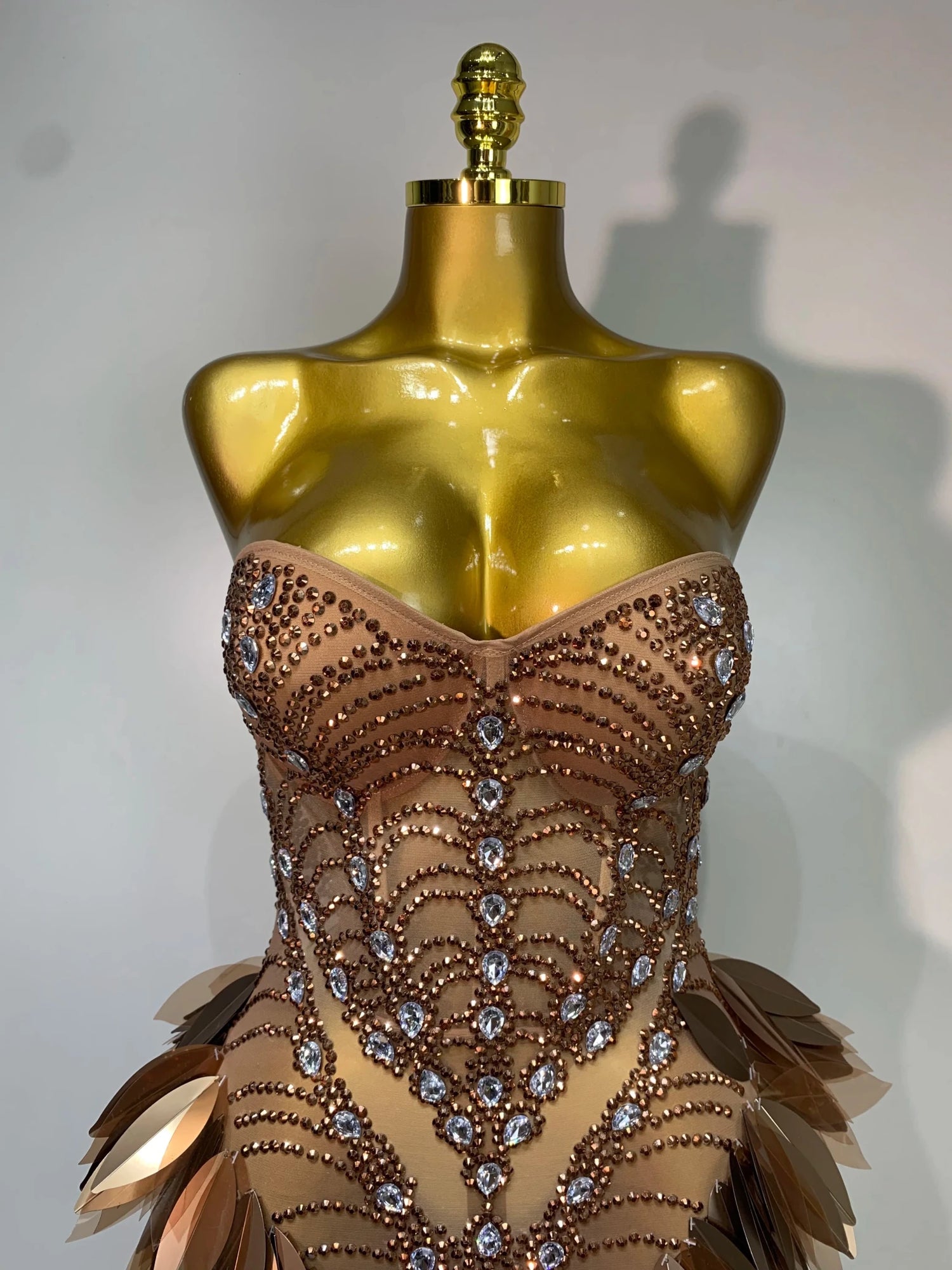 Queen Strapless Rhinestone Maxi Dress - Lu Di Lusso