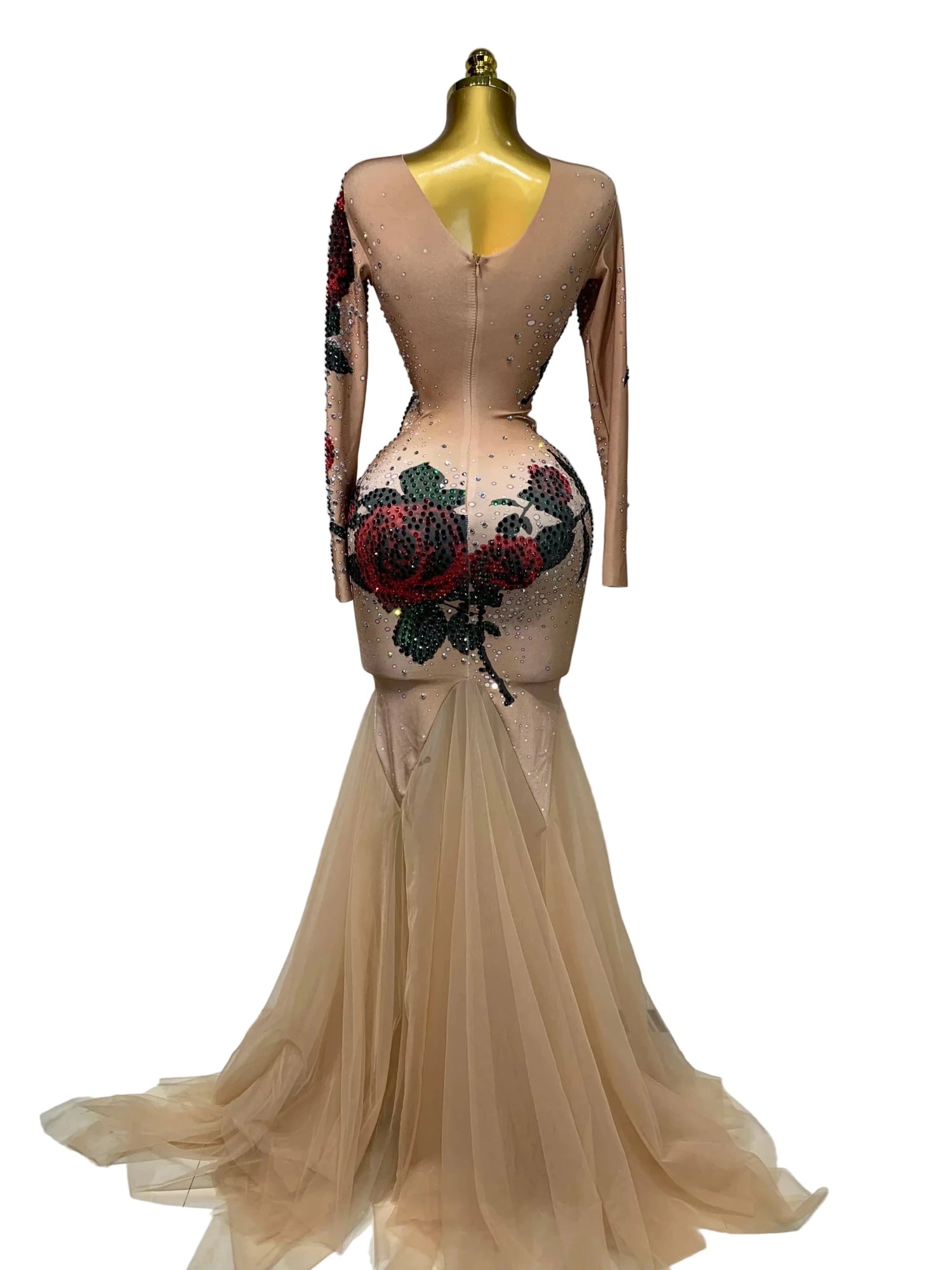 Rosytta Rhinestone Floral Maxi Dress - Lu Di Lusso