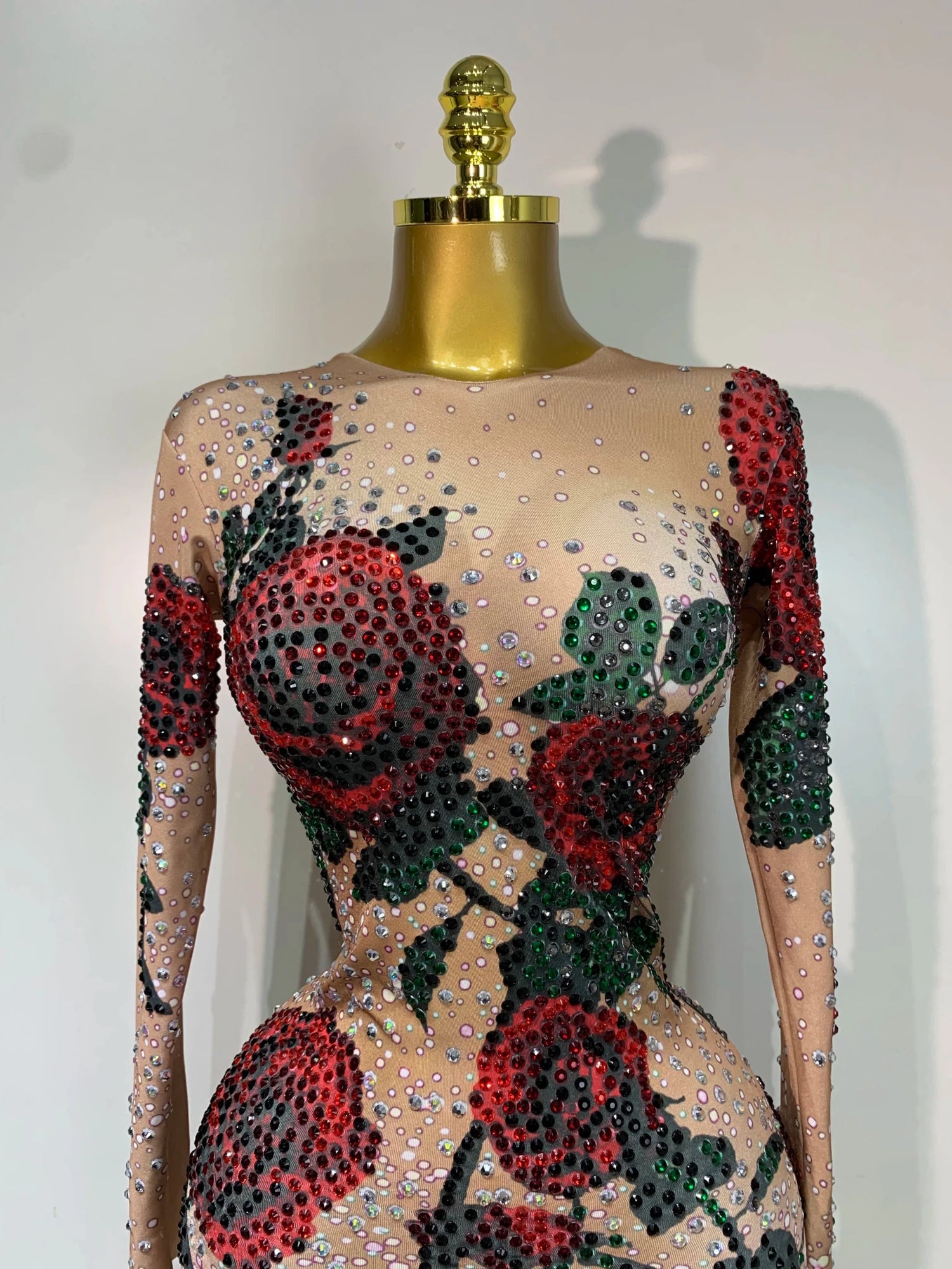 Rosytta Rhinestone Floral Maxi Dress - Lu Di Lusso