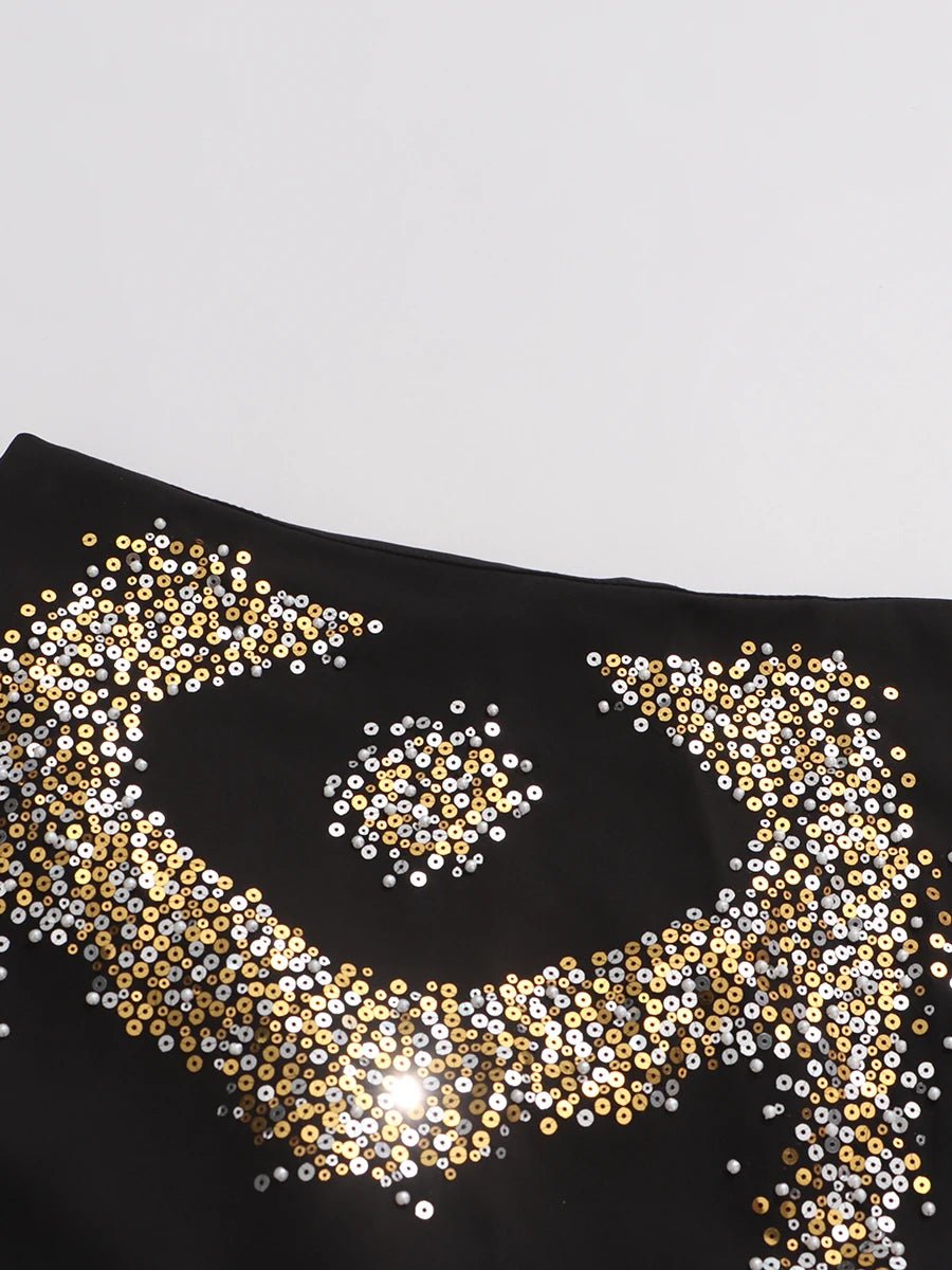 Serenelle Elegant Round Neck Top & High - Waist Long skirt - Lu Di Lusso