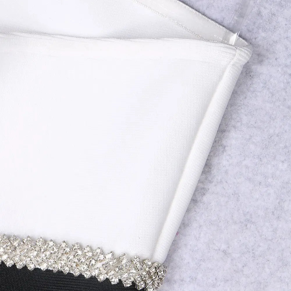 TreBow Strapless Black & White mini bandage dress - Lu Di Lusso