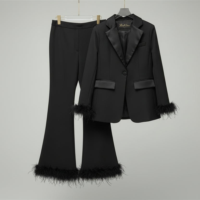Velina Feather Two - Piece Suit - Lu Di Lusso