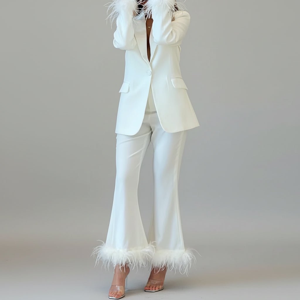 Velina Feather Two - Piece Suit - Lu Di Lusso