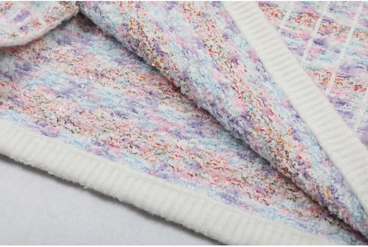 Velissane Knitted Bow & Diamond Button Mini Dress - Lu Di Lusso