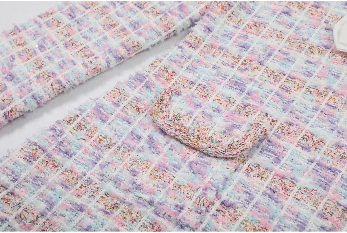 Velissane Knitted Bow & Diamond Button Mini Dress - Lu Di Lusso