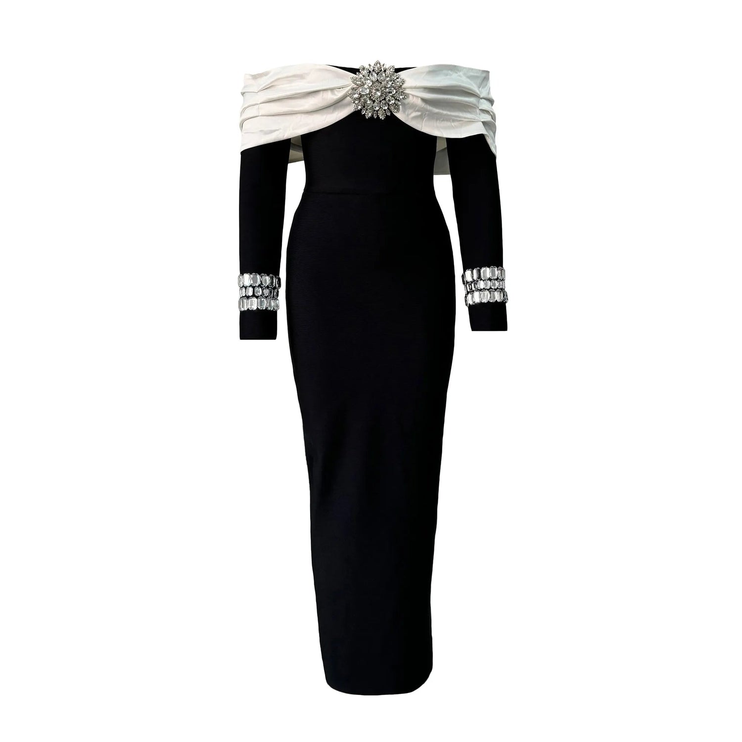 Velisse Elegant off - shoulder beaded Dress - Lu Di Lusso