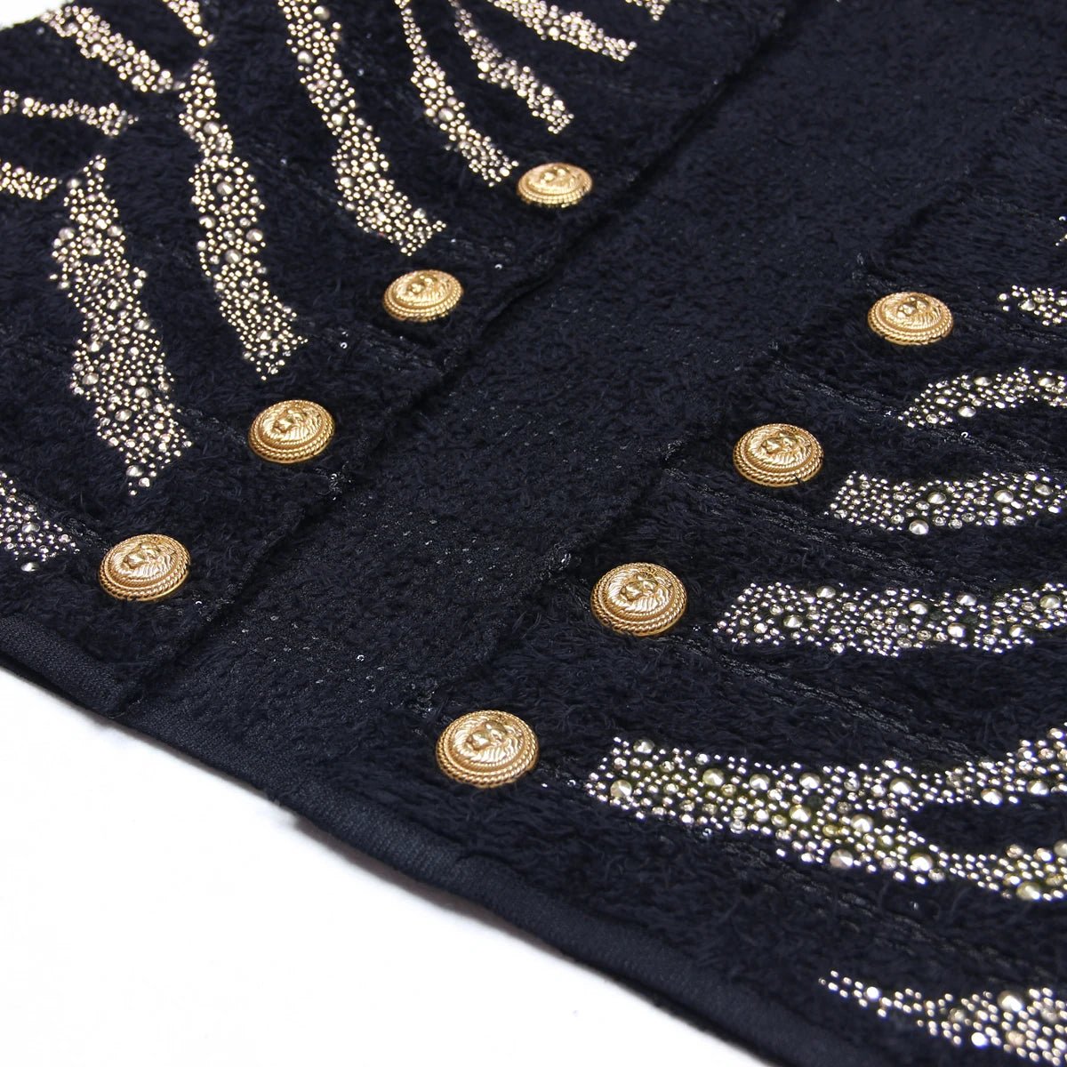 Vioncéa Woolen Knitted Zebra Pattern Sequined Set - Lu Di Lusso